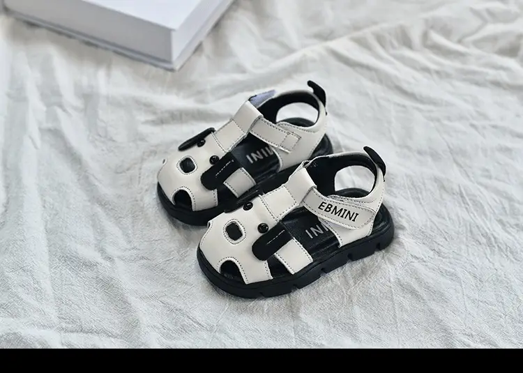 Black Soft Leather Toddler Sandals for Boys Summer — feature 6