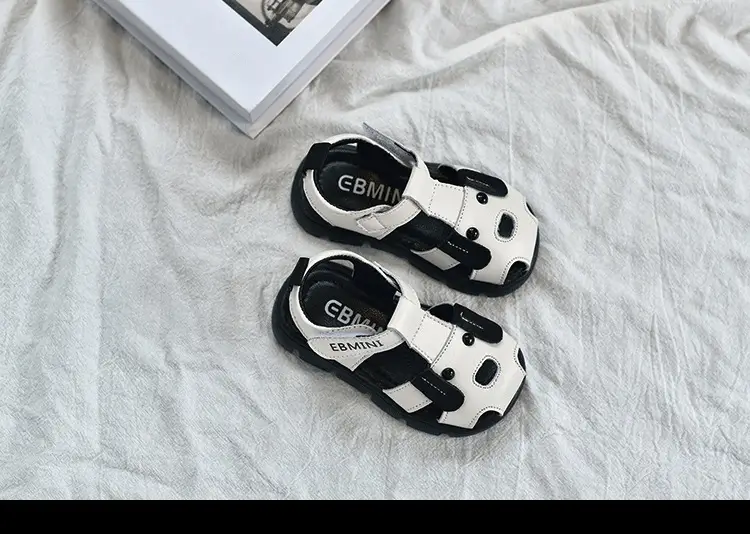 Black Soft Leather Toddler Sandals for Boys Summer — feature 7