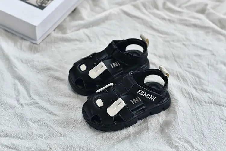 Black Soft Leather Toddler Sandals for Boys Summer — feature 9