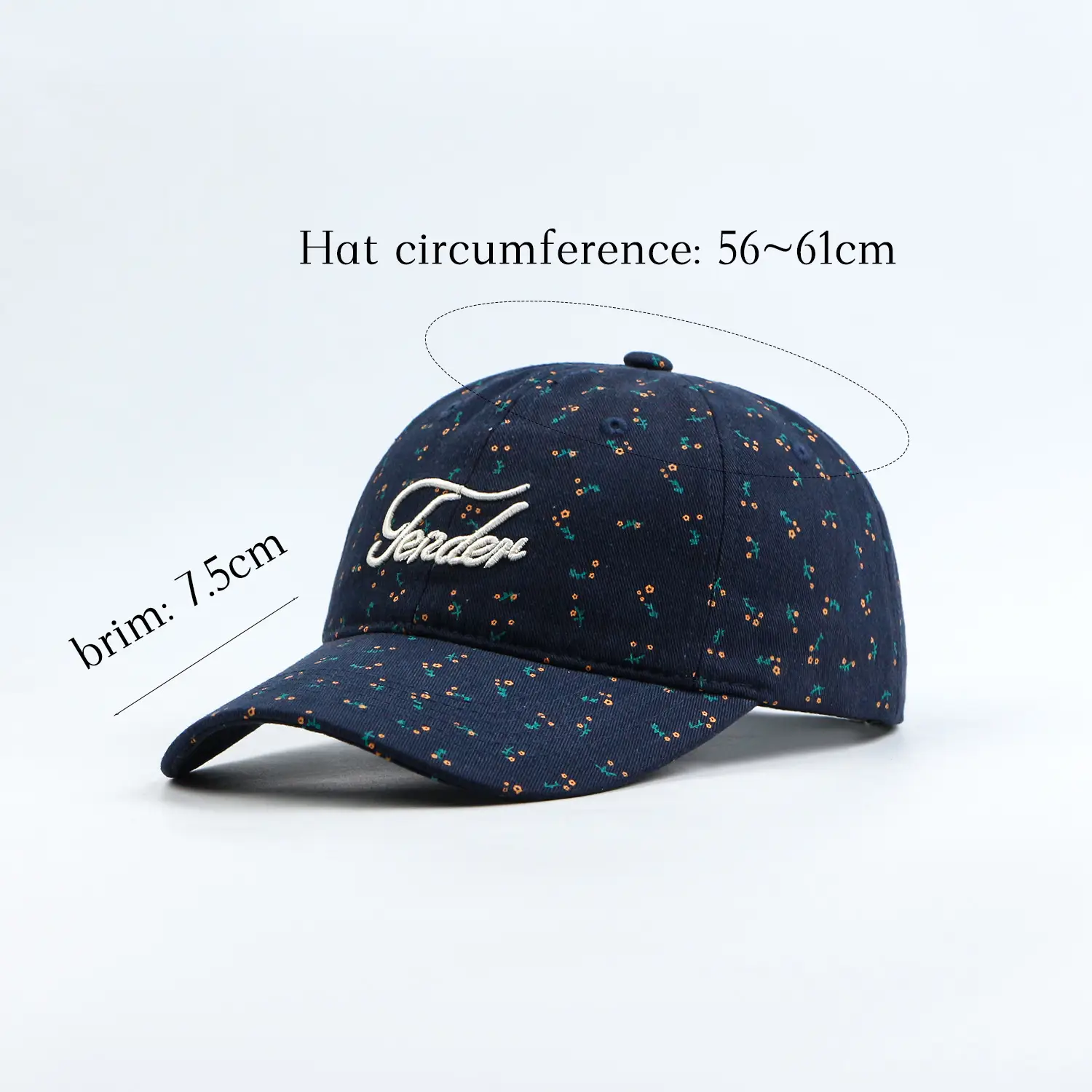 Pink Floral Baseball Cap for Women with Embroidery — feature 5