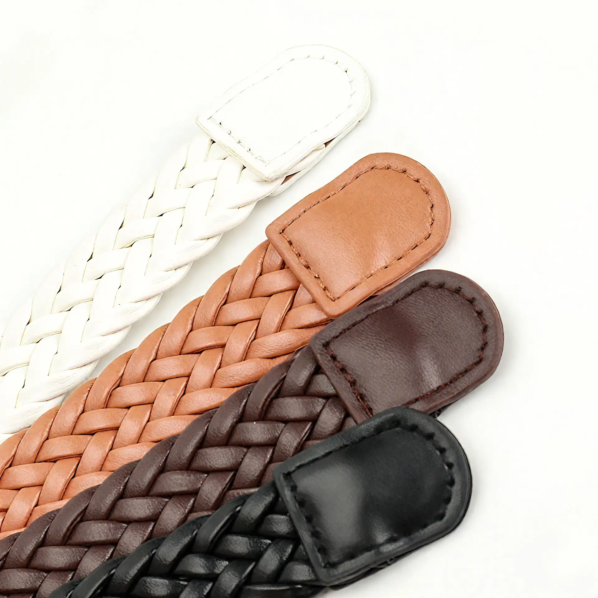 Korean Style Women's Braided Leather Belt Custom Color - Image 4