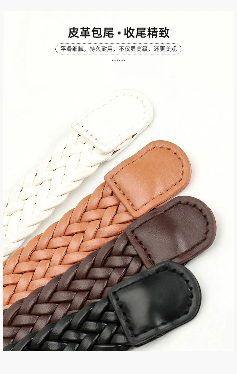 Korean Style Women's Braided Leather Belt Custom Color — feature 17
