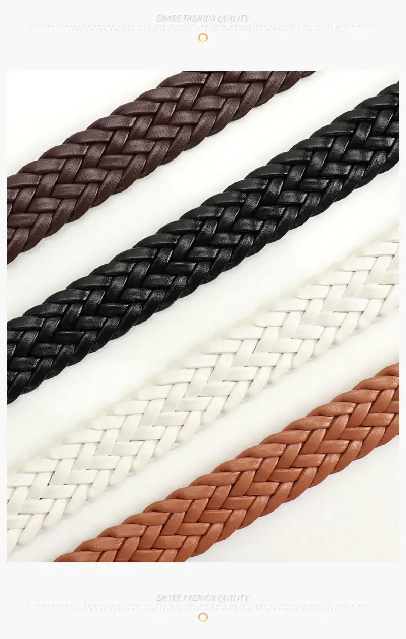 Korean Style Women's Braided Leather Belt Custom Color — feature 21