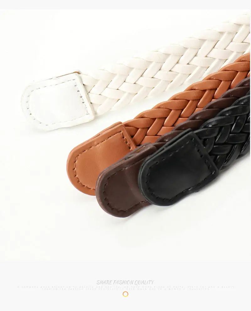 Korean Style Women's Braided Leather Belt Custom Color — feature 23