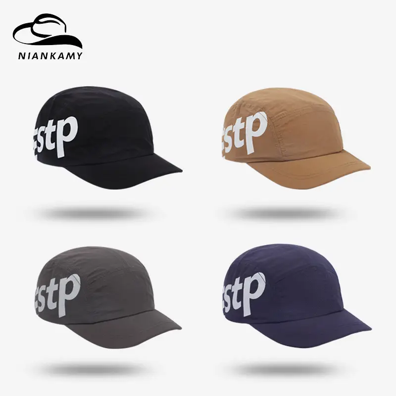 Men Black American Retro Letter Baseball Cap Short-Brim - Image 6
