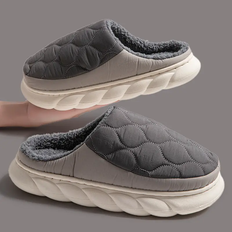 Plus Size Cotton Slippers for Men Autumn Winter 2025