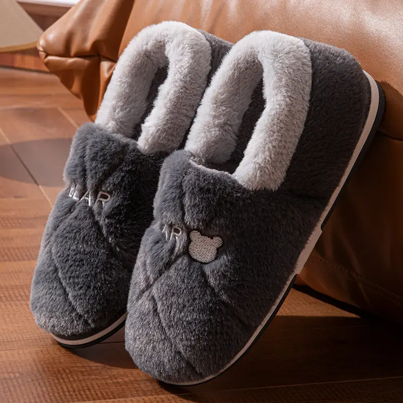 Plus Size Cotton Slippers for Men Autumn Winter 2025