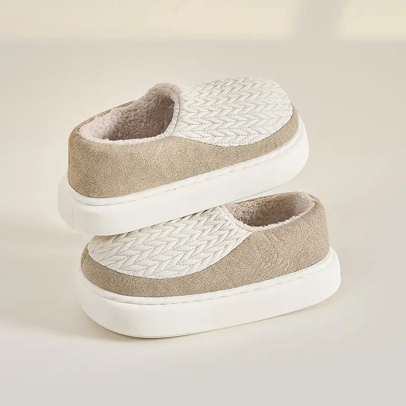 Plus Size Cotton Slippers for Men Autumn Winter 2025