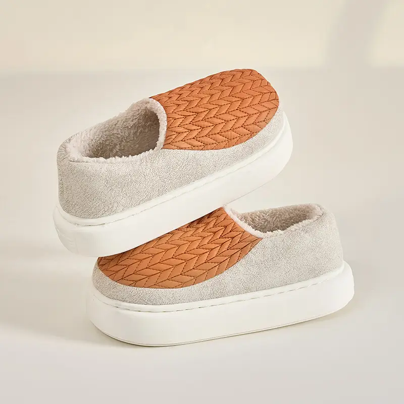 Plus Size Cotton Slippers for Men Autumn Winter 2025
