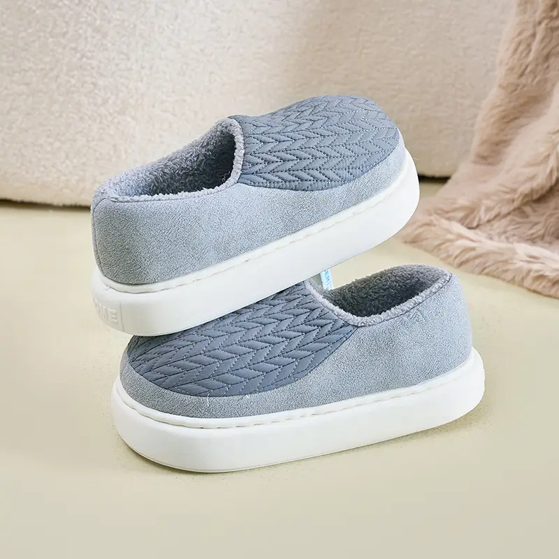 Plus Size Cotton Slippers for Men Autumn Winter 2025