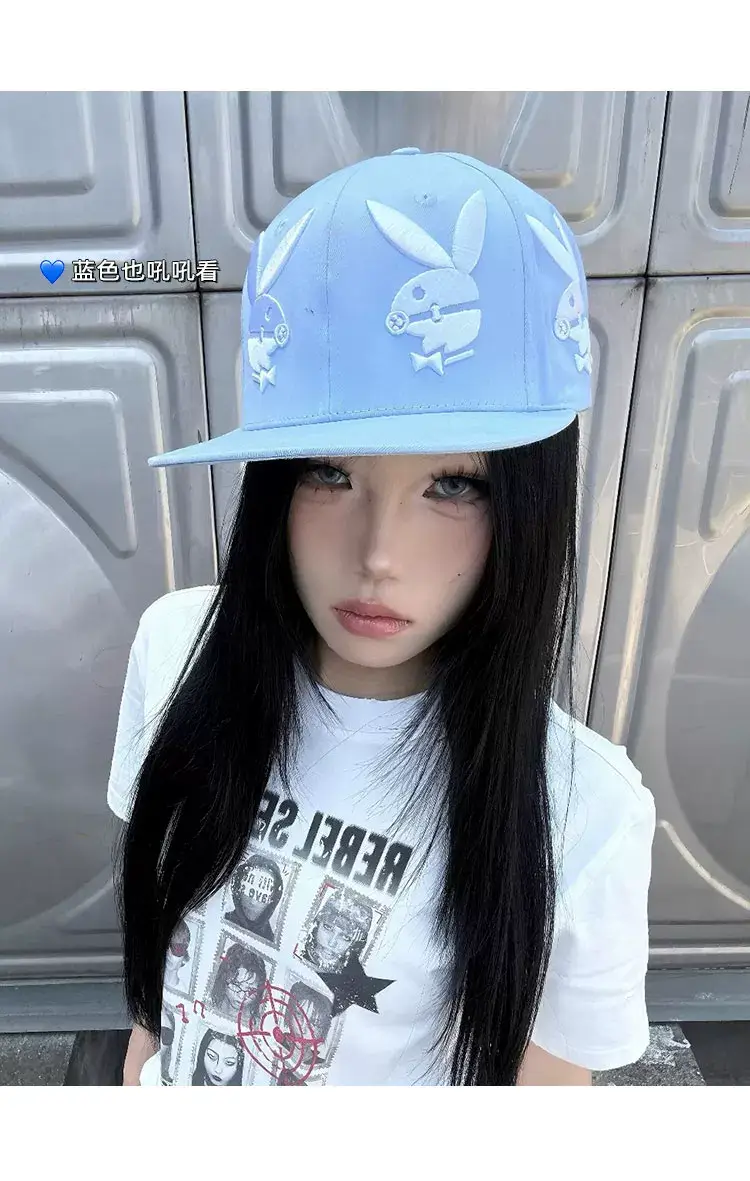 American Hip-Hop Red Rabbit Cap Women Summer Y2K — feature 10