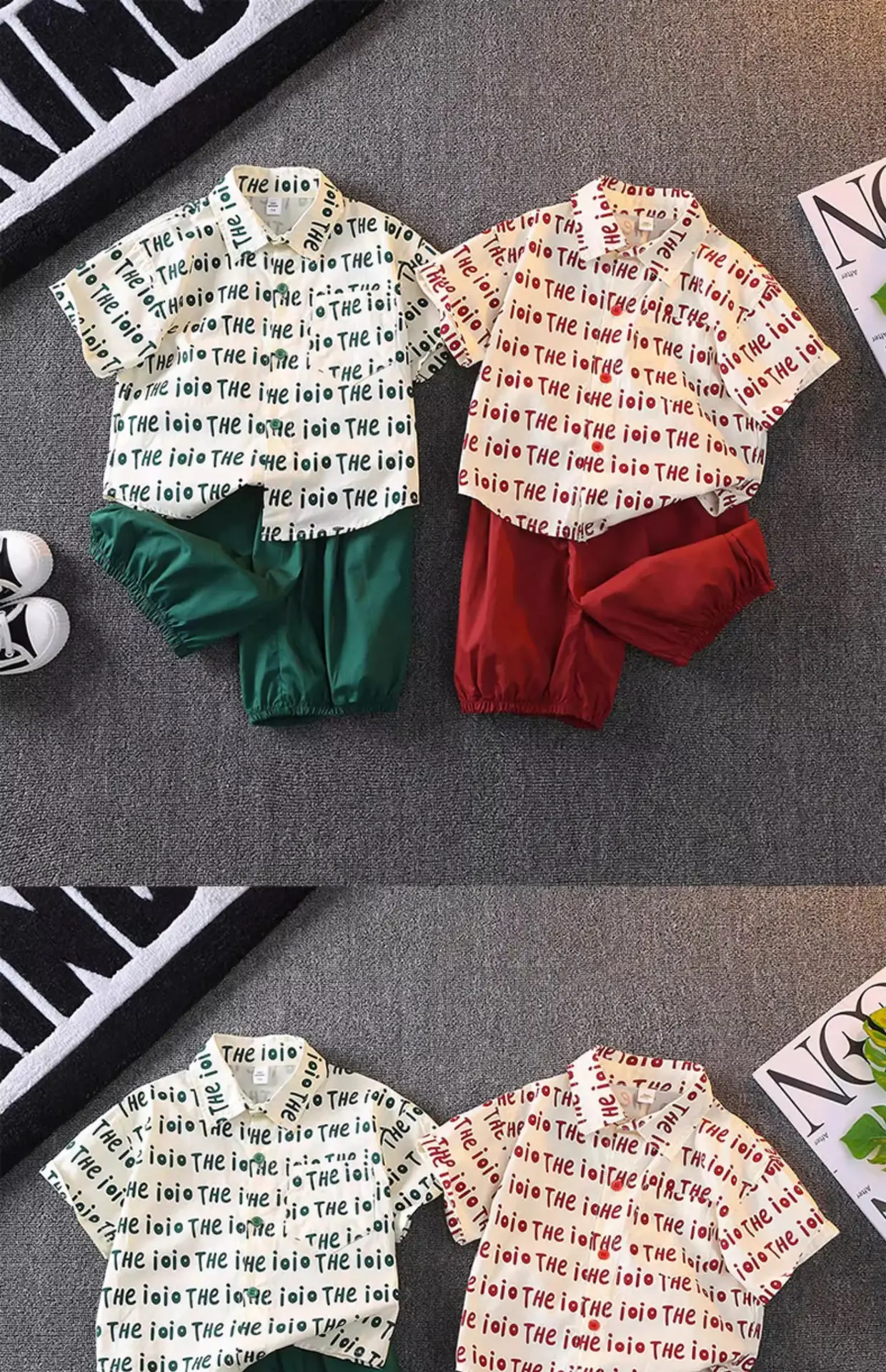 Children's Red Letter Short Sleeve T-Shirt Set — feature 9