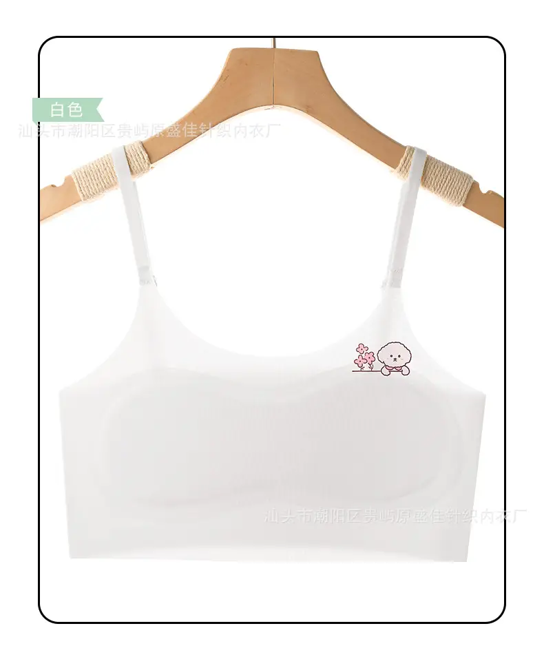 Developmental Girls' Underwear Primary School Junior High School Vest Ice Silk Seamless Underwear Girls Adjustable Shoulder Straps Summer Thin Style — feature 12