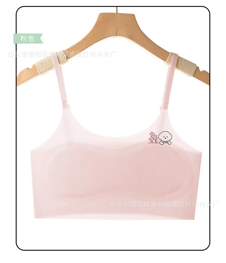 Developmental Girls' Underwear Primary School Junior High School Vest Ice Silk Seamless Underwear Girls Adjustable Shoulder Straps Summer Thin Style — feature 13