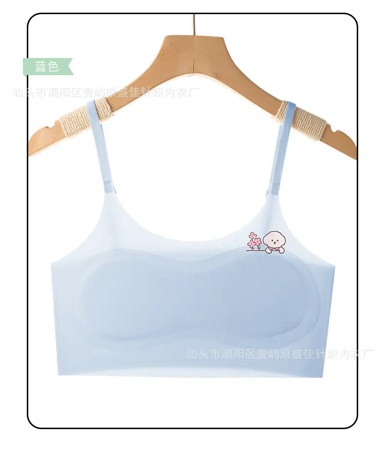 Developmental Girls' Underwear Primary School Junior High School Vest Ice Silk Seamless Underwear Girls Adjustable Shoulder Straps Summer Thin Style — feature 14