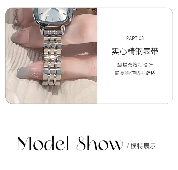 Women's Steel Band Quartz Watch with White Dial — feature 8