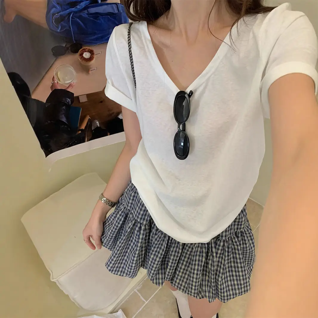 Korean Plaid Puffy Skirt 2025 Summer High Waist - Image 4