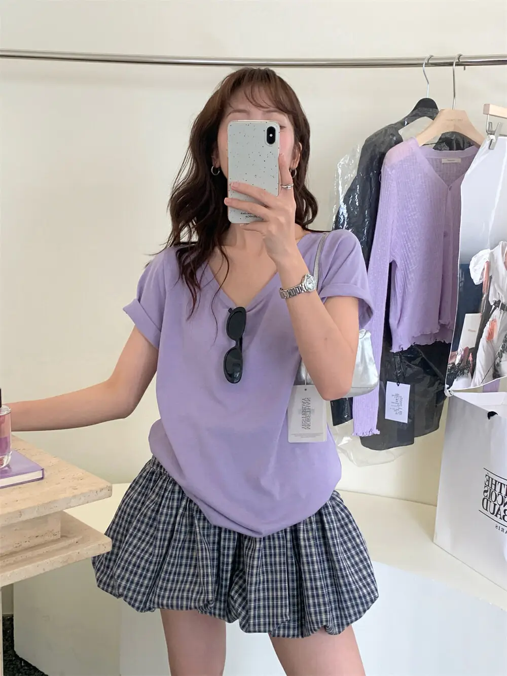 Korean Plaid Puffy Skirt 2025 Summer High Waist — feature 12
