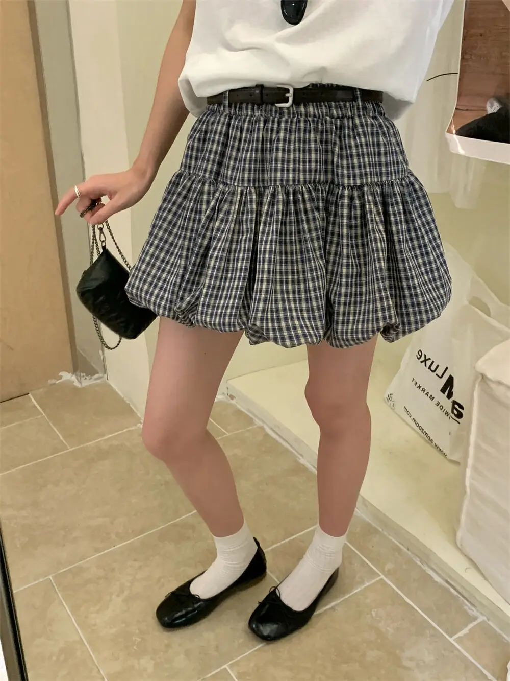 Korean Plaid Puffy Skirt 2025 Summer High Waist — feature 14