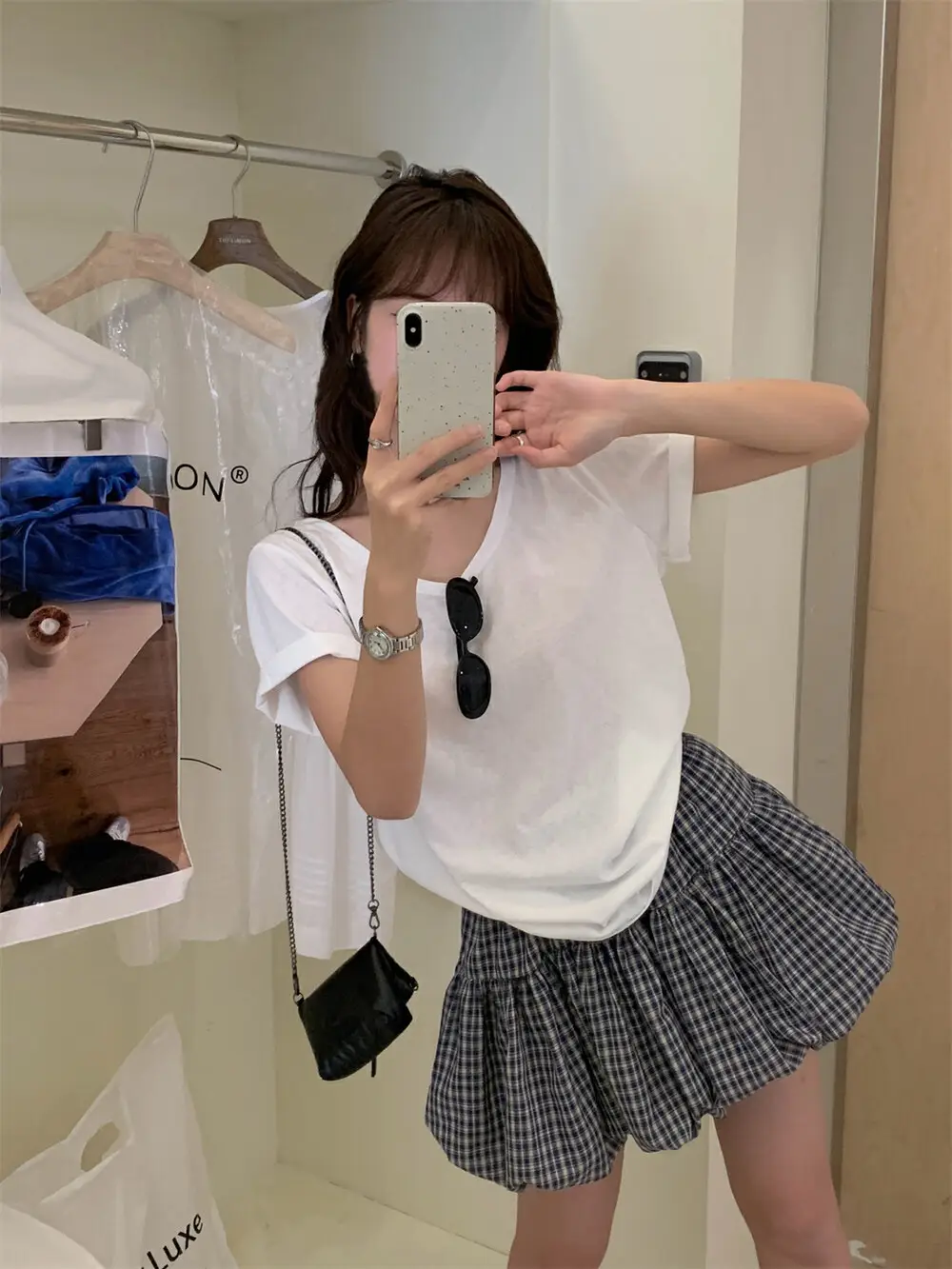 Korean Plaid Puffy Skirt 2025 Summer High Waist — feature 15