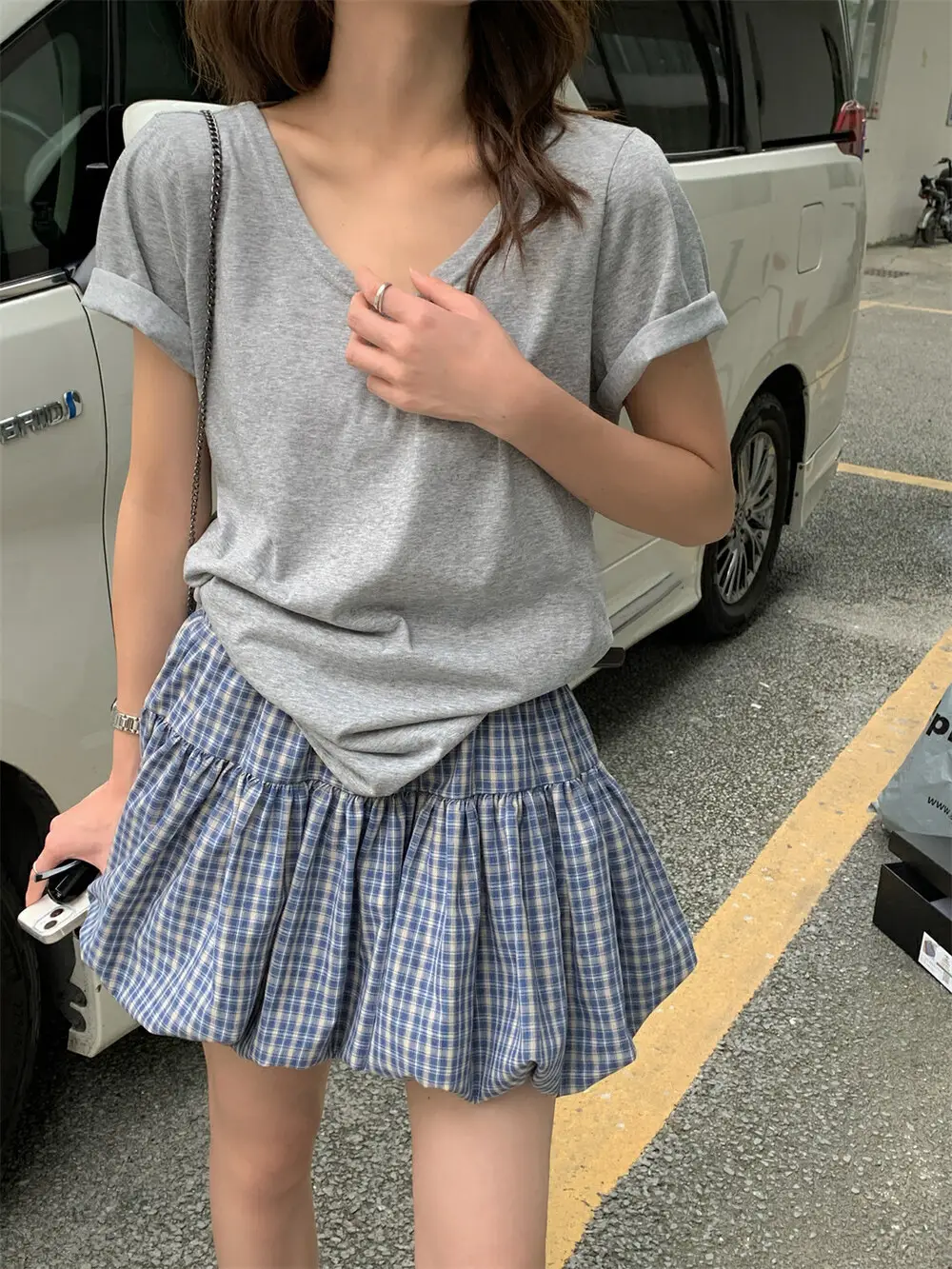 Korean Plaid Puffy Skirt 2025 Summer High Waist — feature 18