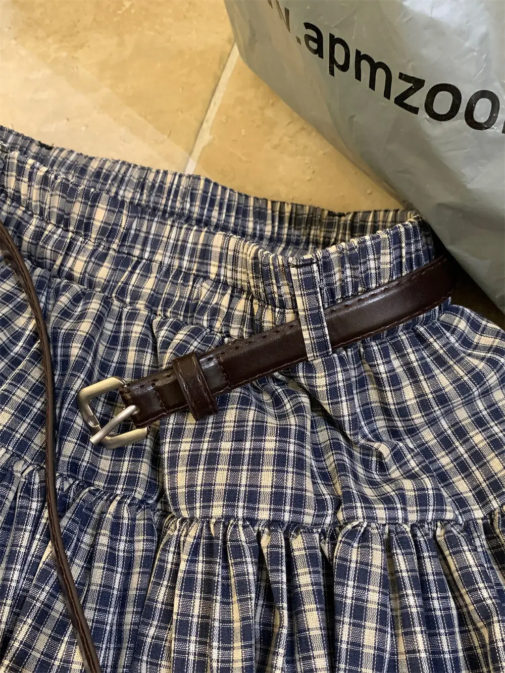 Korean Plaid Puffy Skirt 2025 Summer High Waist — feature 24
