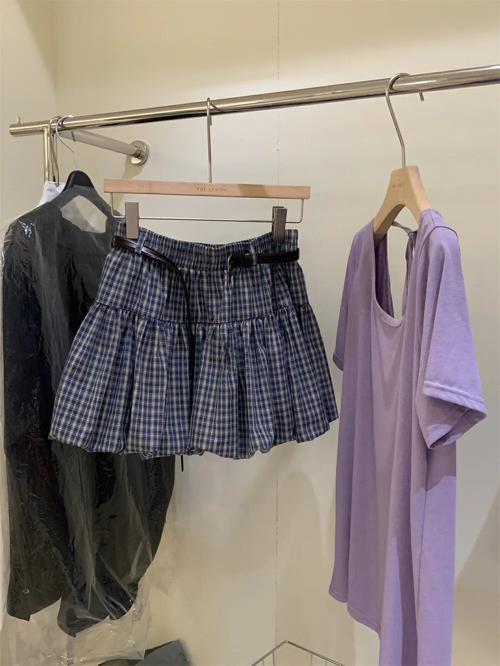 Korean Plaid Puffy Skirt 2025 Summer High Waist — feature 26