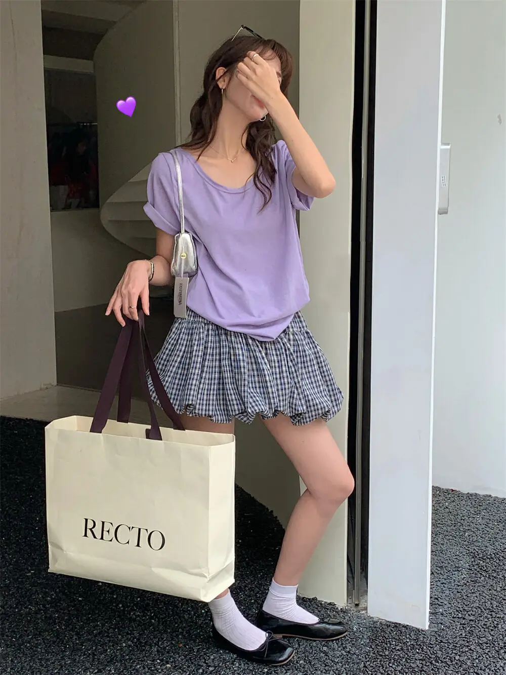 Korean Plaid Puffy Skirt 2025 Summer High Waist — feature 9