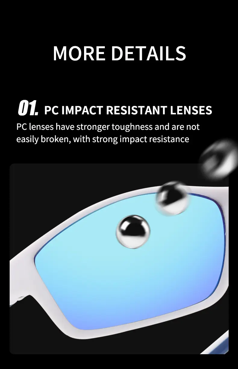 Men Cycling Sunglasses with Real Film Lens Blue — feature 10