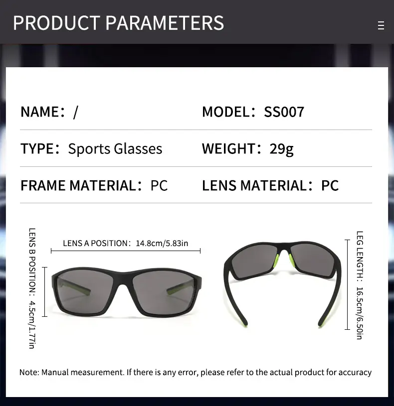 Men Cycling Sunglasses with Real Film Lens Blue — feature 22