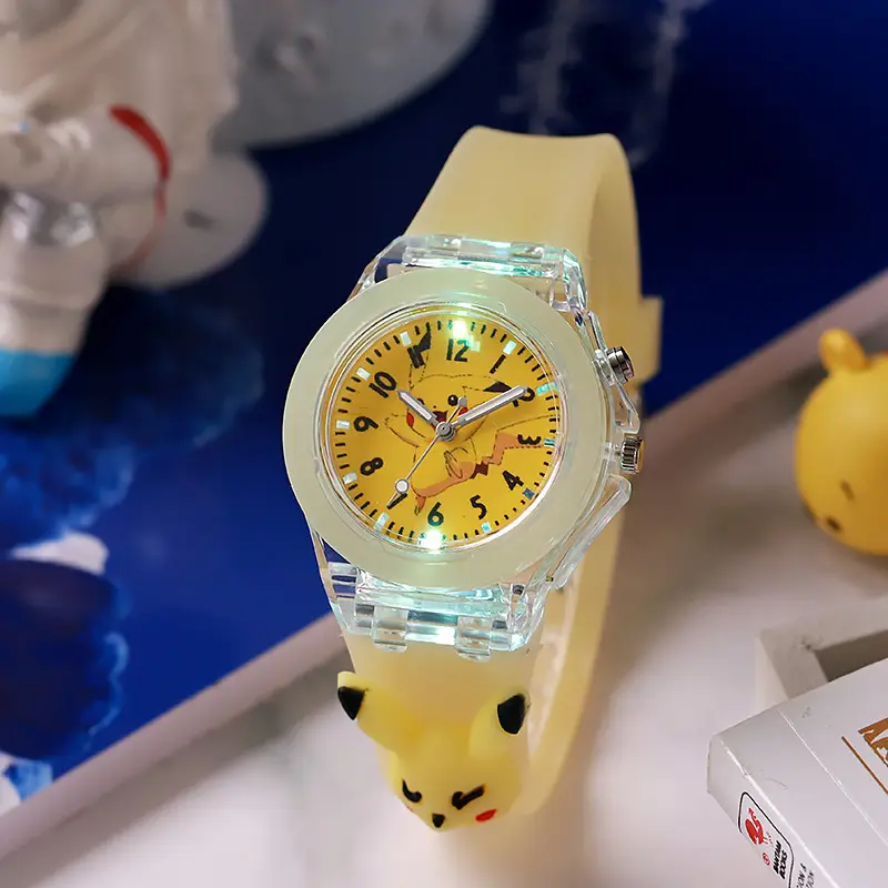 Factory Direct Supply Cartoon Children's Watch Silicone Luminous Watch Marvel Doll Male and Female Student Quartz Watch