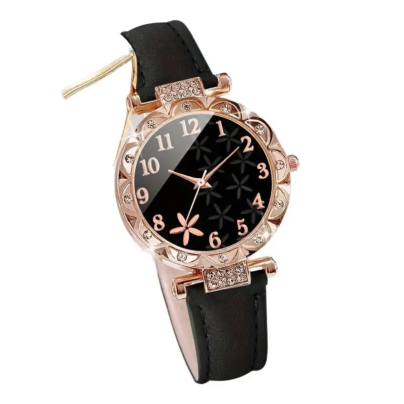 Women's Black Starfish Dial Quartz Watch Rose Gold - Image 15