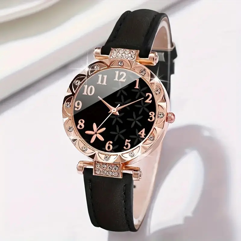 Women's Black Starfish Dial Quartz Watch Rose Gold — feature 3