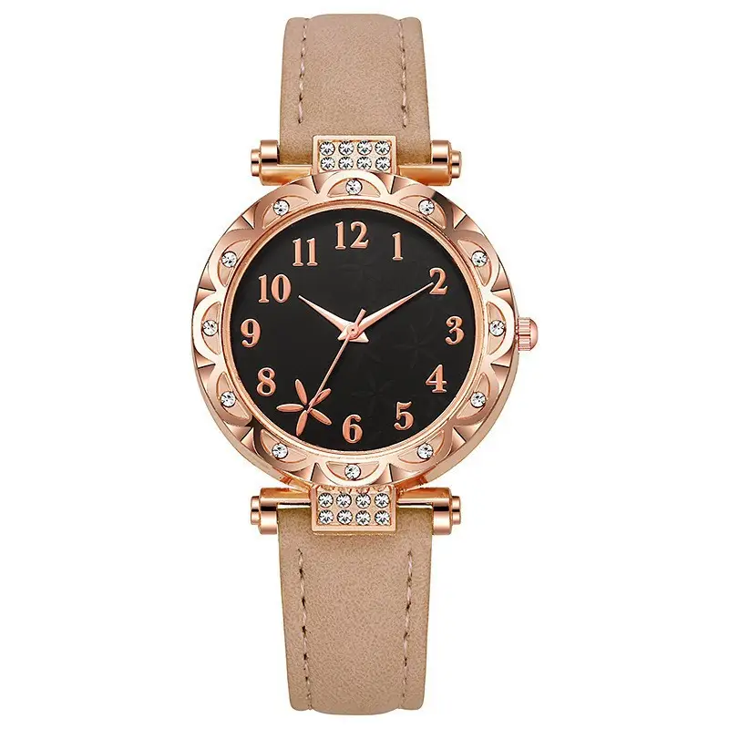 Women's Black Starfish Dial Quartz Watch Rose Gold - Image 9