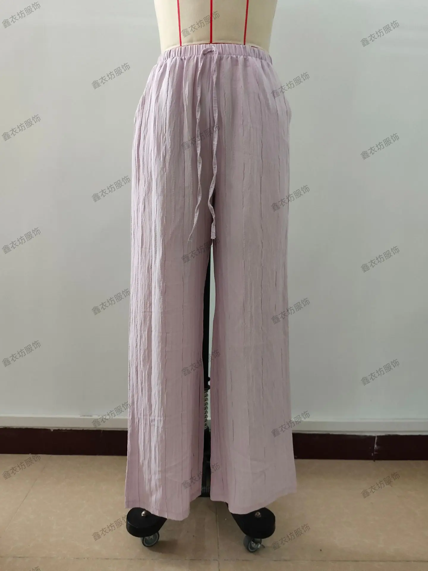 2023 Black Wide Leg Knotted Waist Pants for Women — feature 25