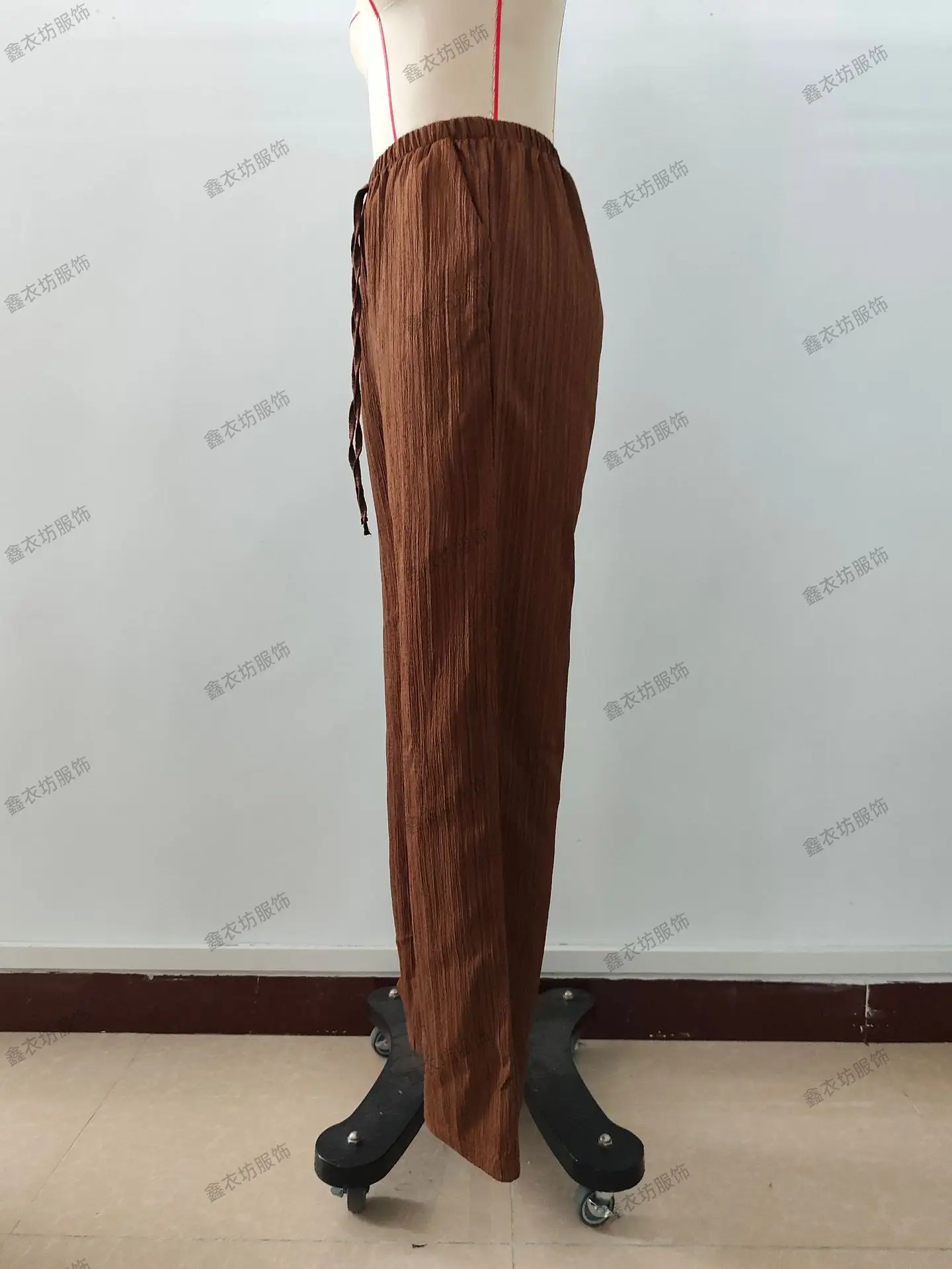 2023 Black Wide Leg Knotted Waist Pants for Women — feature 29