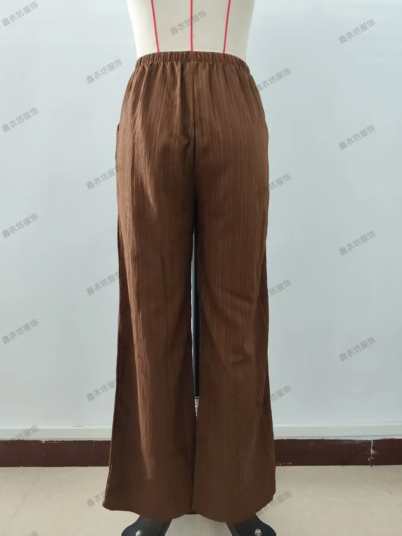 2023 Black Wide Leg Knotted Waist Pants for Women — feature 30