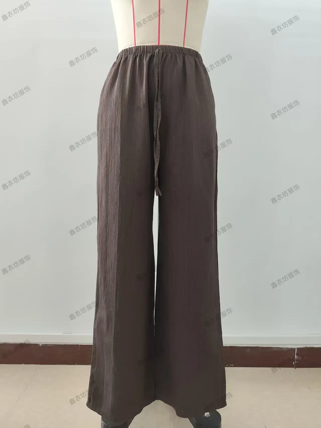 2023 Black Wide Leg Knotted Waist Pants for Women — feature 31