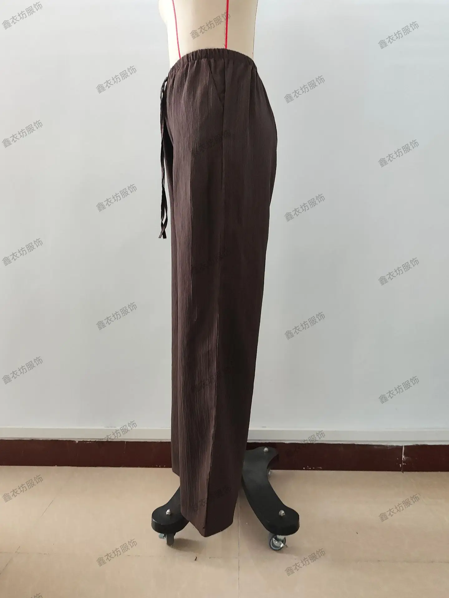 2023 Black Wide Leg Knotted Waist Pants for Women — feature 32