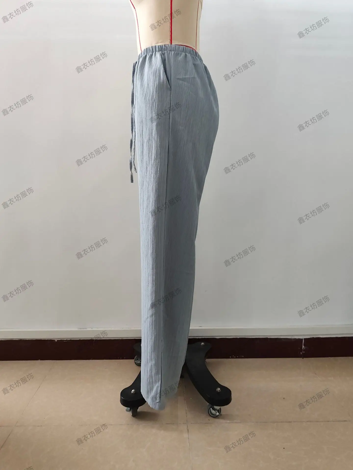 2023 Black Wide Leg Knotted Waist Pants for Women — feature 35