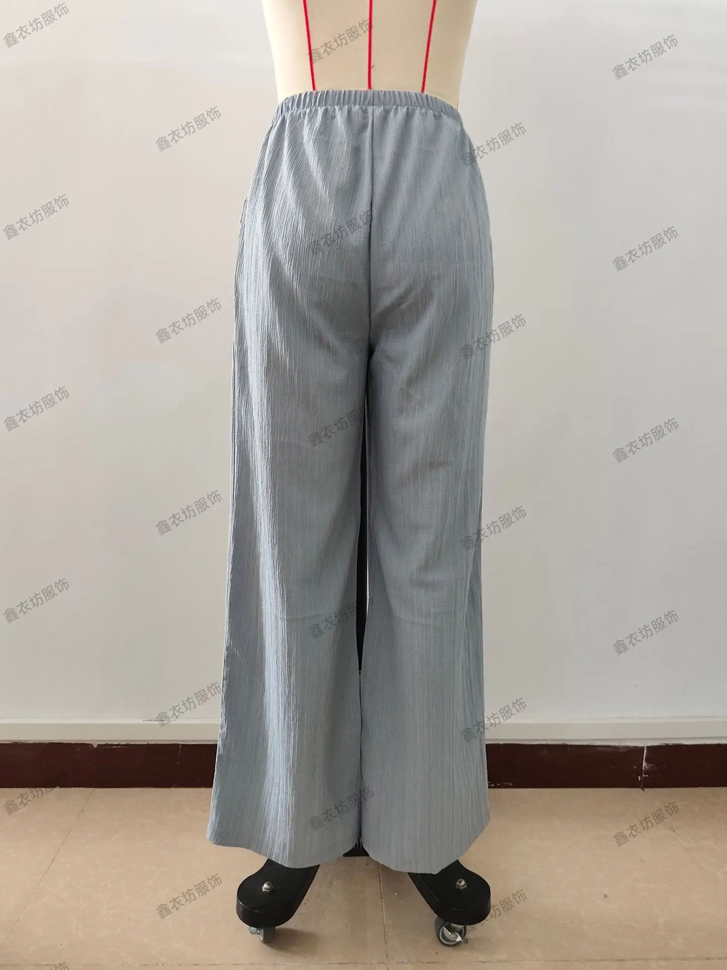 2023 Black Wide Leg Knotted Waist Pants for Women — feature 36