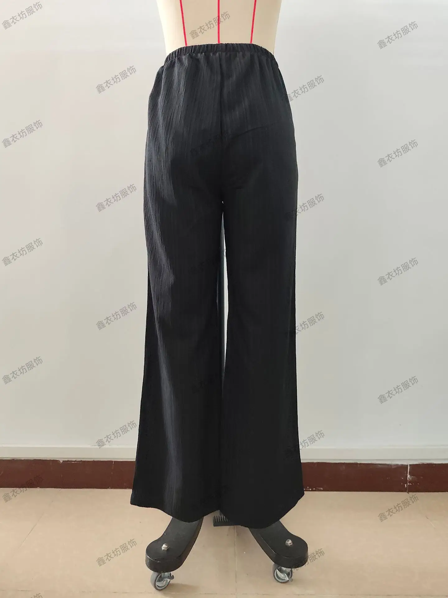 2023 Black Wide Leg Knotted Waist Pants for Women — feature 42