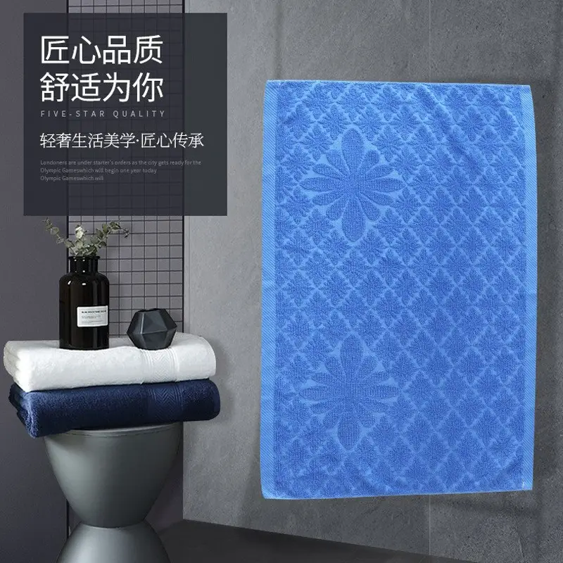 Pure Cotton Bath Towels Dark Blue Military Green Single Bed - Image 8