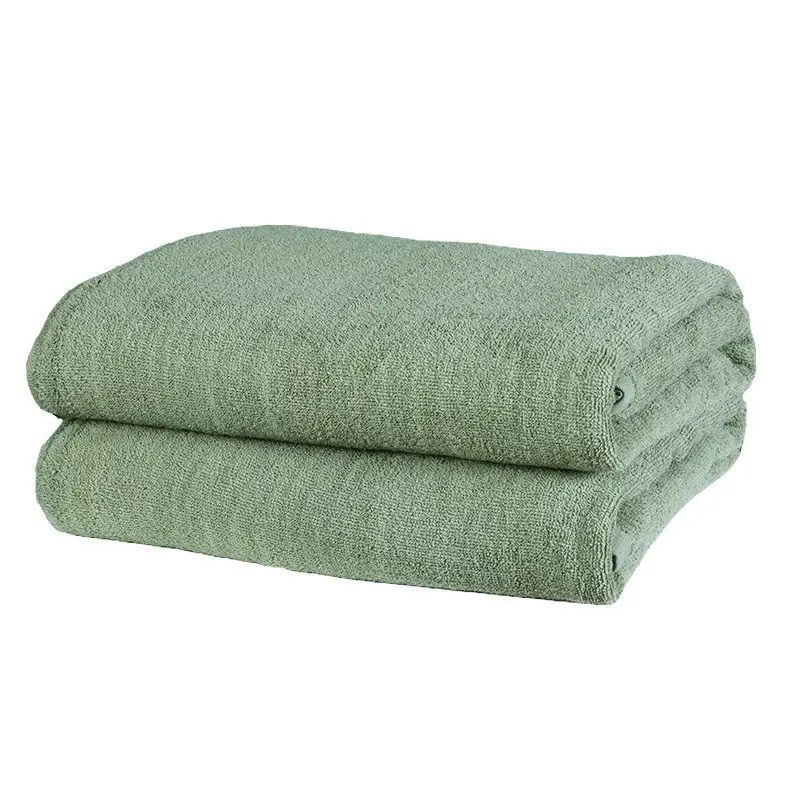 Pure Cotton Bath Towels Dark Blue Military Green Single Bed - Image 9