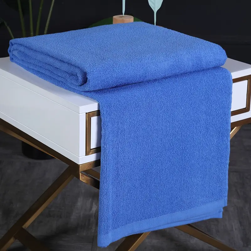Pure Cotton Bath Towels Dark Blue Military Green Single Bed - Image 3