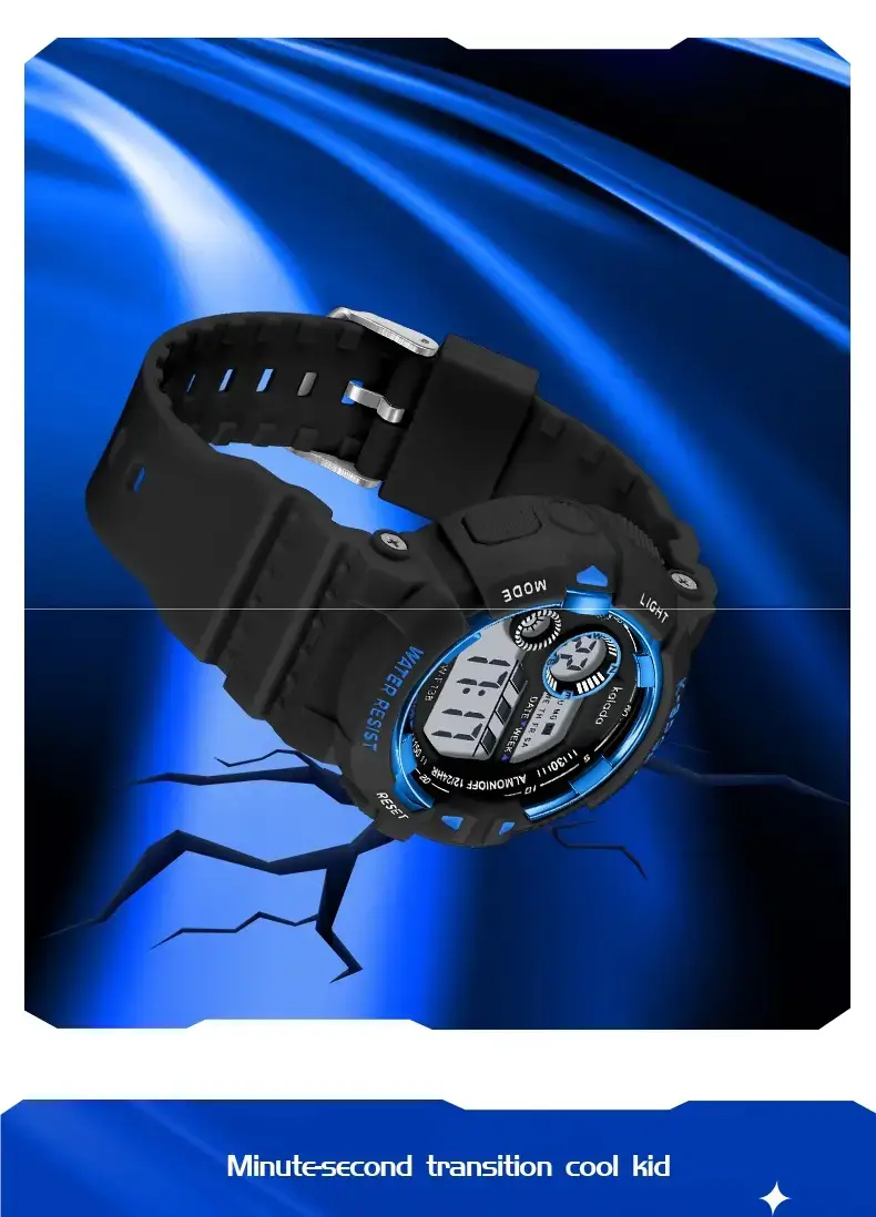 Men's Waterproof Digital Alarm Watch with Blue Light — feature 11