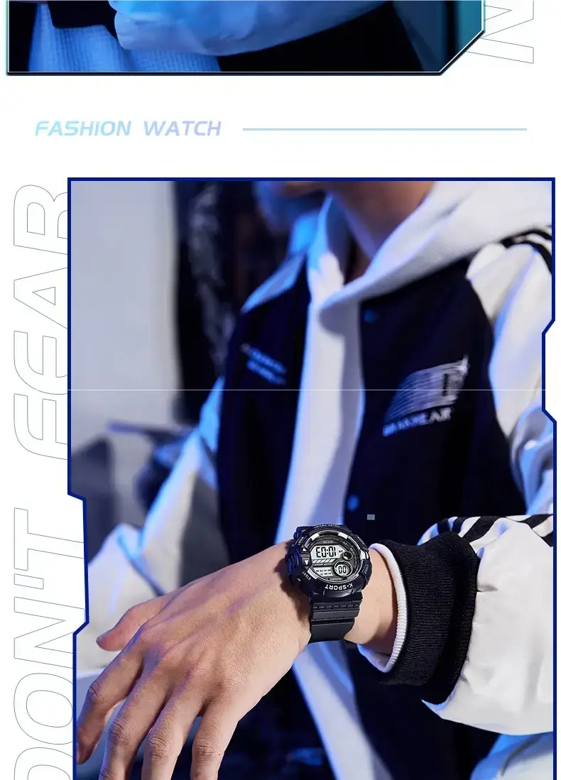 Men's Waterproof Digital Alarm Watch with Blue Light — feature 14
