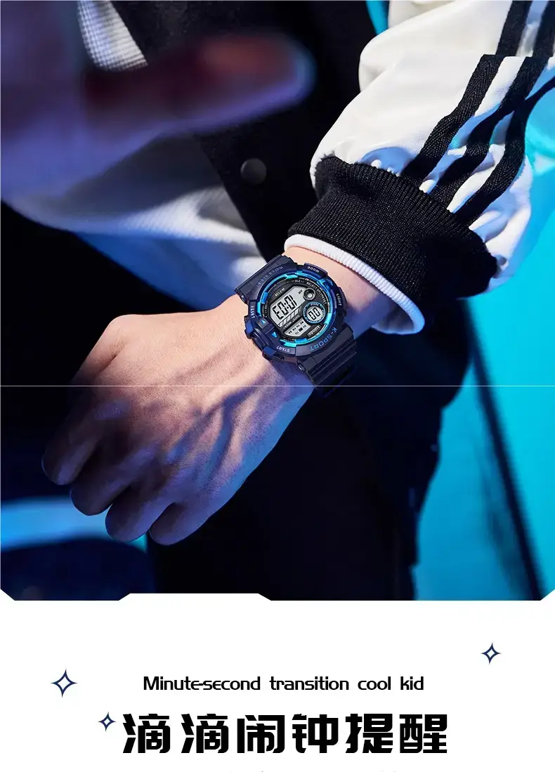 Men's Waterproof Digital Alarm Watch with Blue Light — feature 4