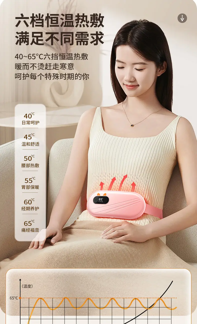 Pink Digital Temperature Belt for Menstrual Pain Relief — feature 10