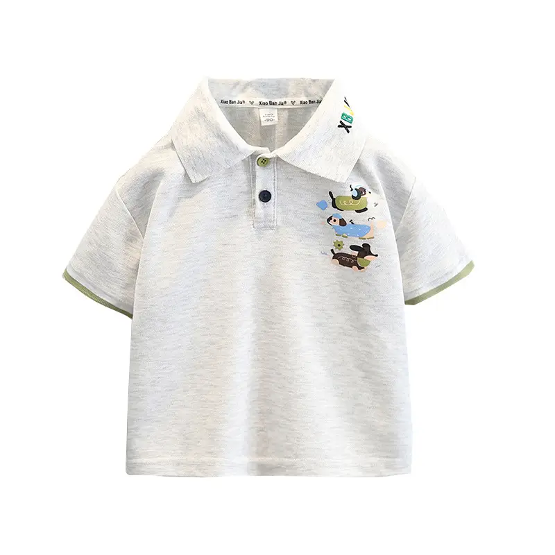 Boys White Polo Shirt Summer 2025 Kids - Image 5